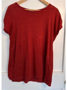 Easy Wear Cap Sleeve Sweater in Rust Size Medium